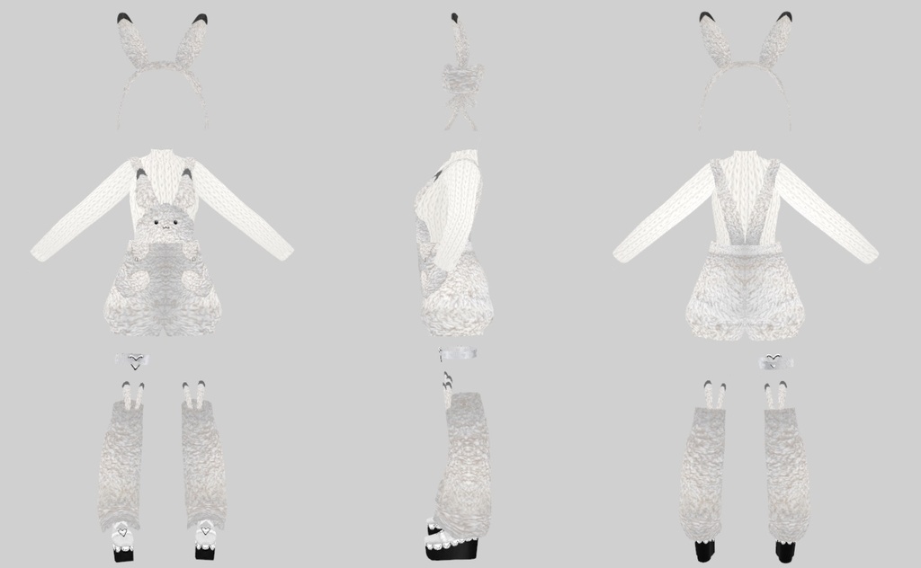 【VRoid正式版】北極うさぎサロペット