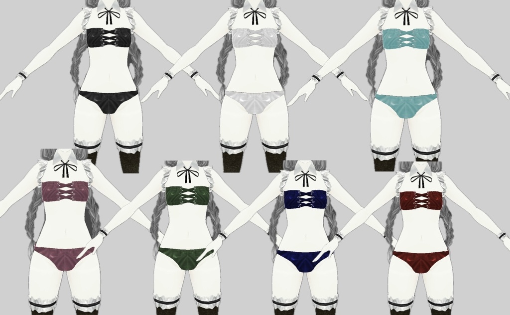 【VRoid正式版】面積少なめメイド服(カラバリ7色)