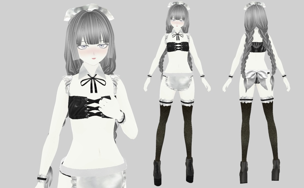 【VRoid正式版】面積少なめメイド服(カラバリ7色)