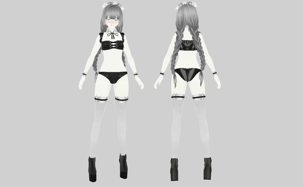 【VRoid正式版】面積少なめメイド服(カラバリ7色)