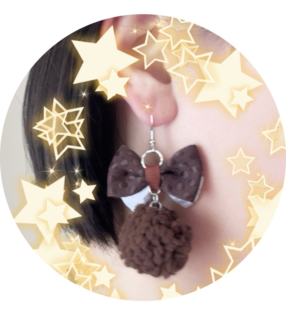 おはぎのリボンピアス