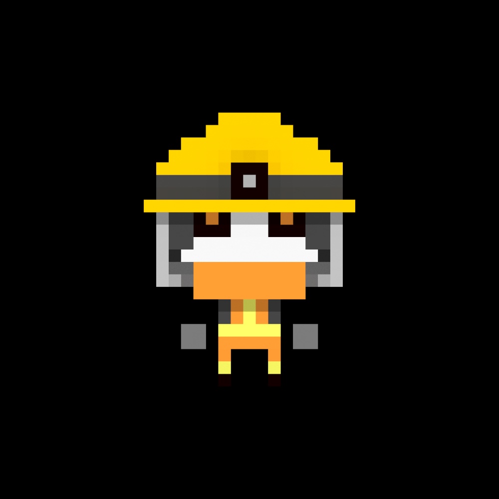 voxel job character_消防士さん_アイコン用画像