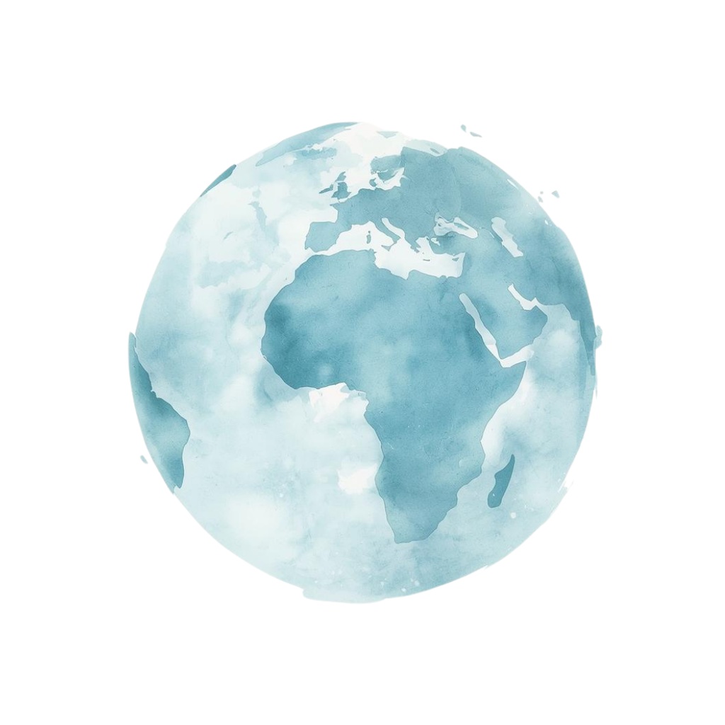 水彩×水色×アンティーク「旅する女性と旅アイテム」クリップアートセット【PNG】