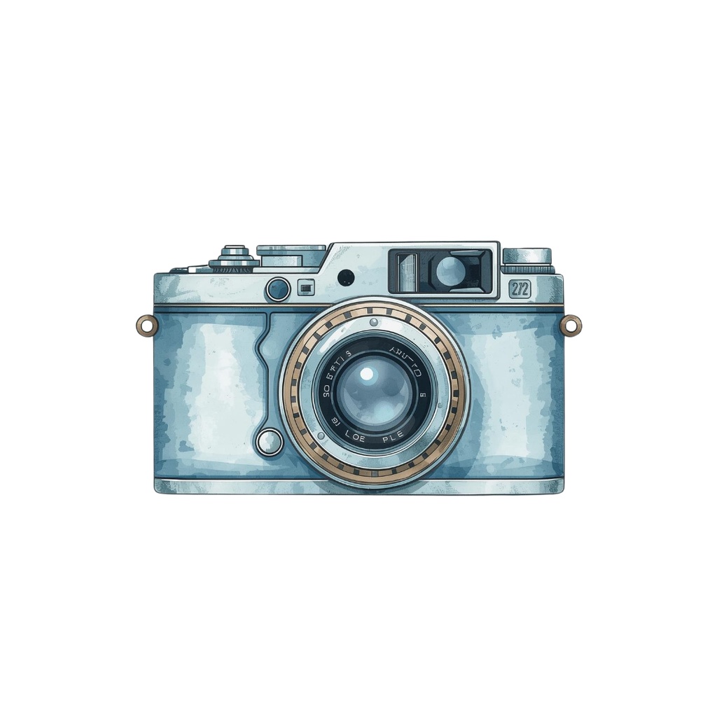 水彩×水色×アンティーク「旅する女性と旅アイテム」クリップアートセット【PNG】