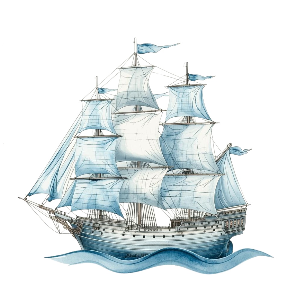 水彩×水色×アンティーク「旅する女性と旅アイテム」クリップアートセット【PNG】