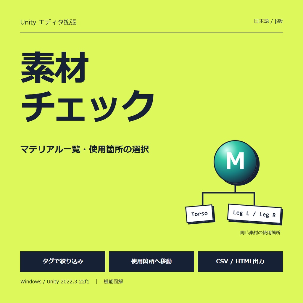 【Unityツール】素材チェック