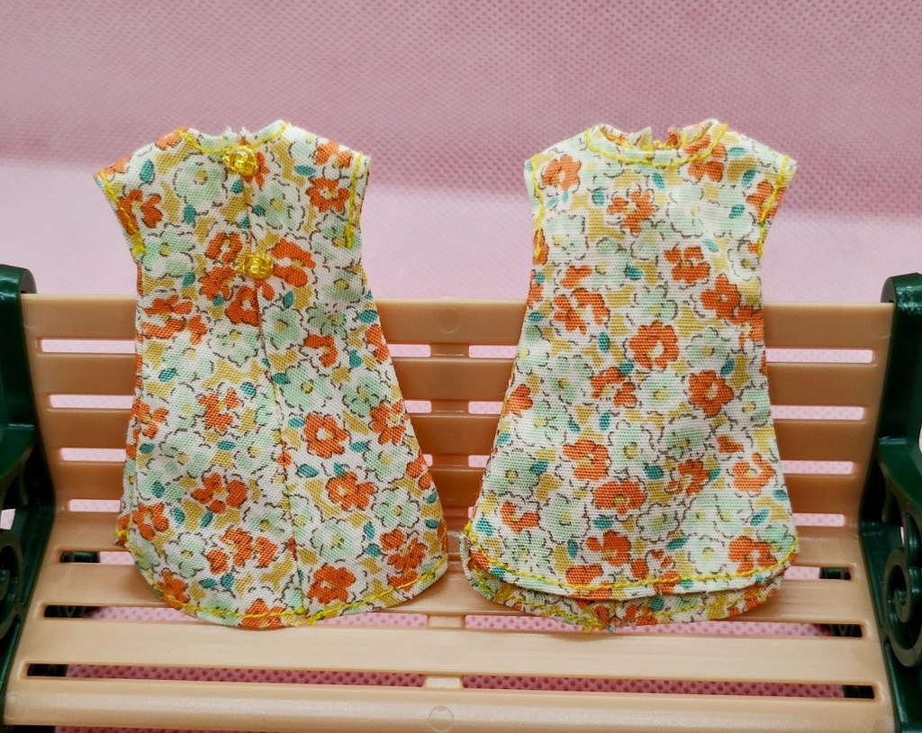 1/12 黄色い花柄ワンピース