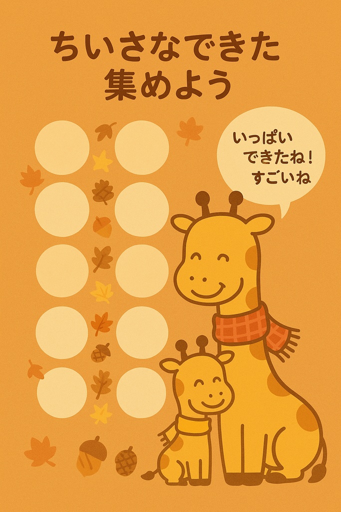 ちいさなできたを集めよう｜ことこ秋バージョン（A4・PDFテンプレート）