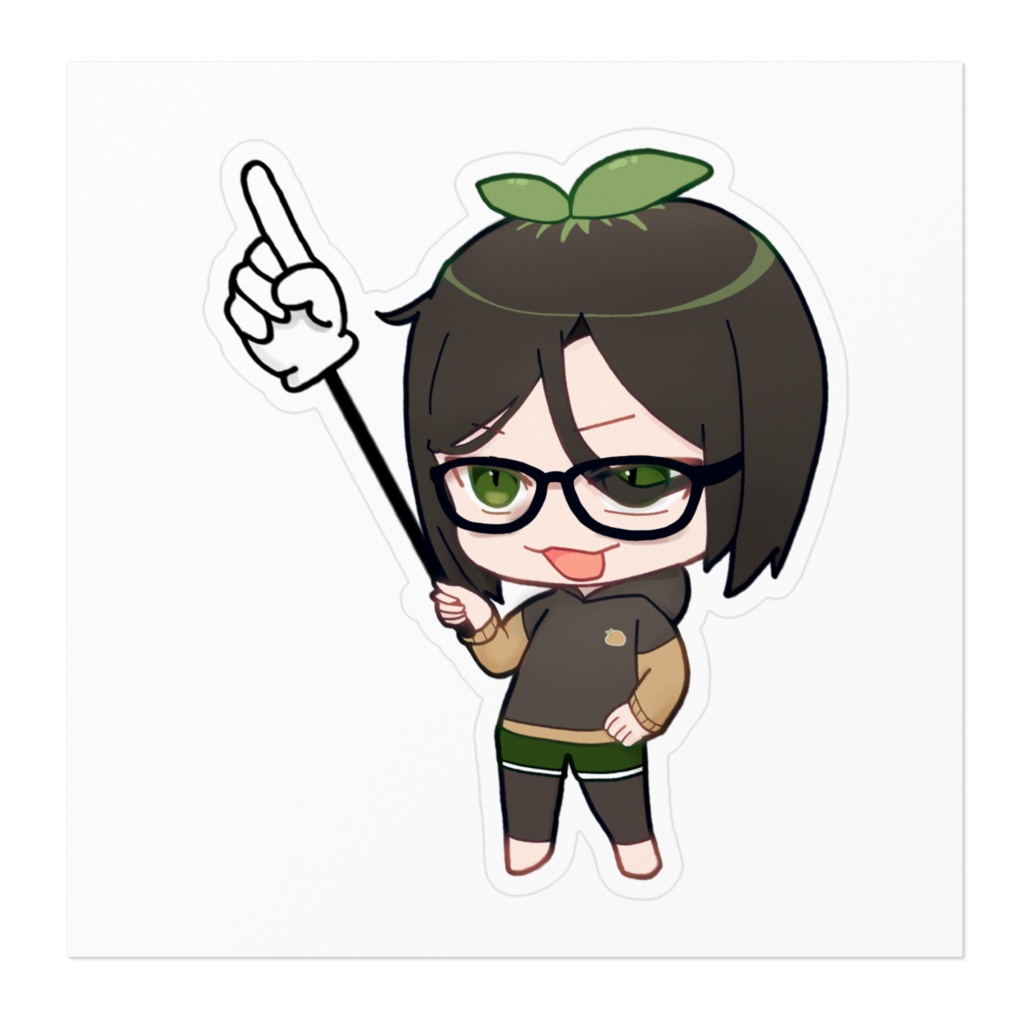 ステッカー 【指差し】背景白