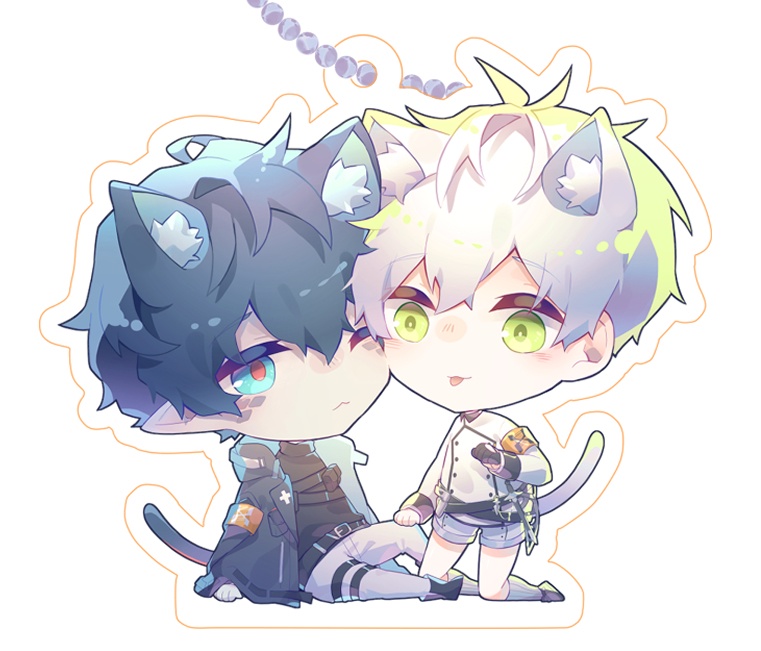 猫浮梅アクリルキーホルダー