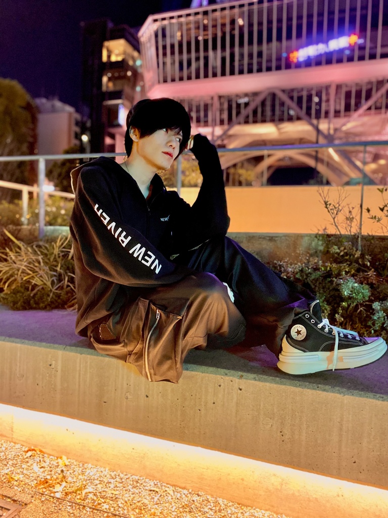 【Model:Ka1To】ジップパーカー オーバーサイズ N/R NEW RIVER