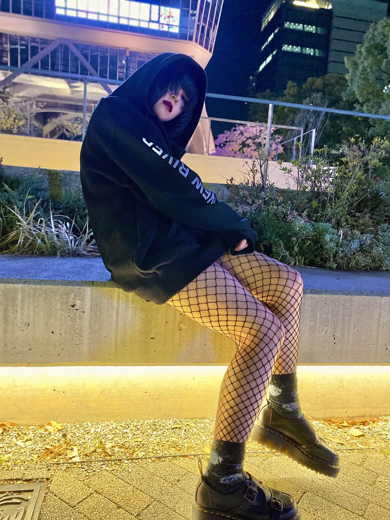 【Model:ゑる】ジップパーカー オーバーサイズ N/R NEW RIVER