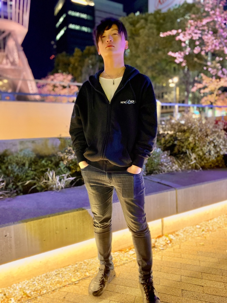 【Model:けんてぃ】ジップパーカー オーバーサイズ N/R NEW RIVER