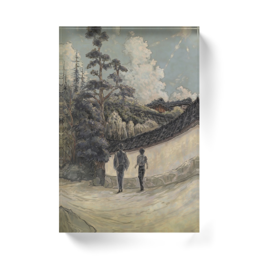 夏、入道雲の下の坂道