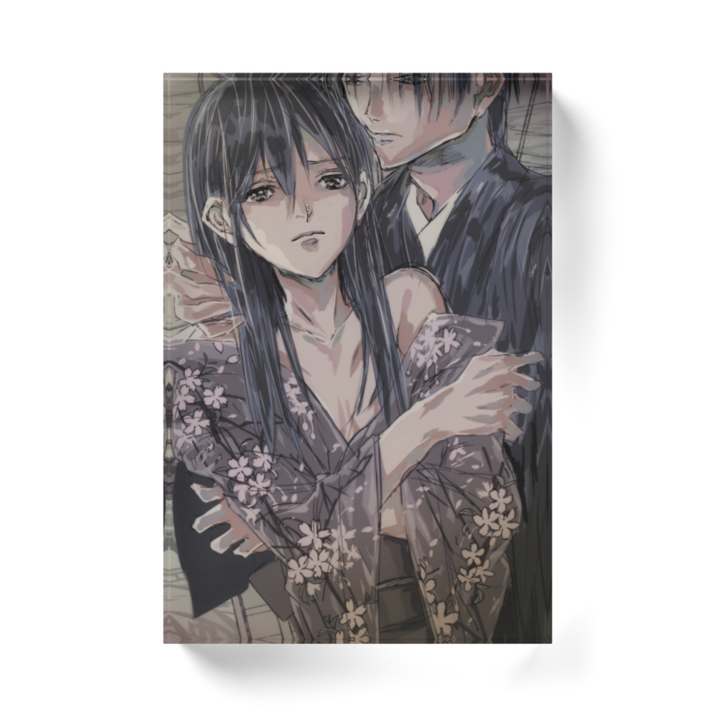 櫻の着物、小豆色