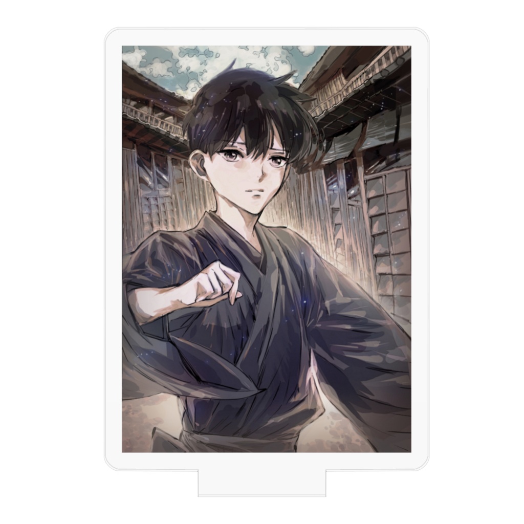 夏の宿場町と少年