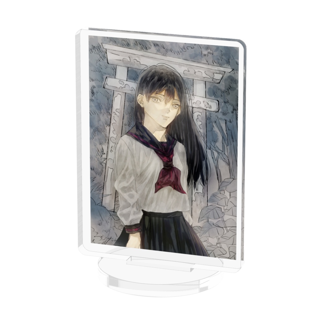 美少女と森の鳥居