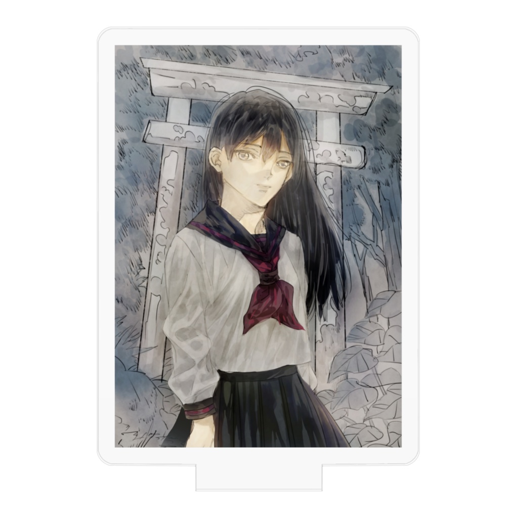 美少女と森の鳥居