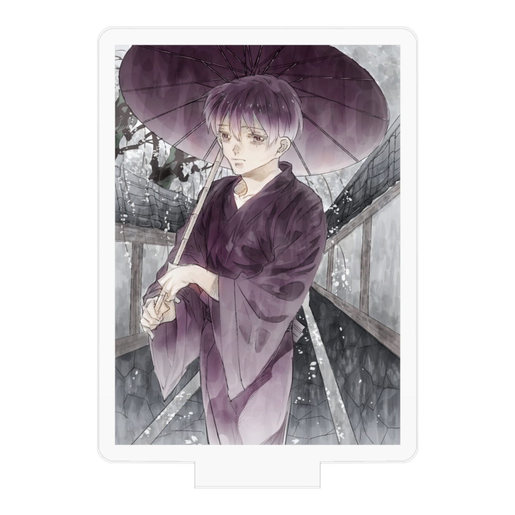 春の蛇の目傘と美少年