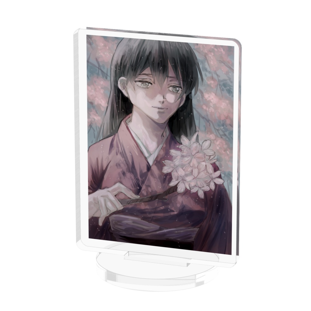 桜と着物少女