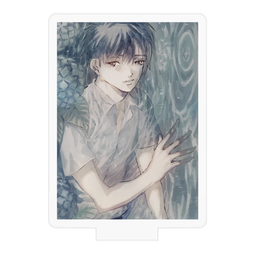 雨と少年と紫陽花