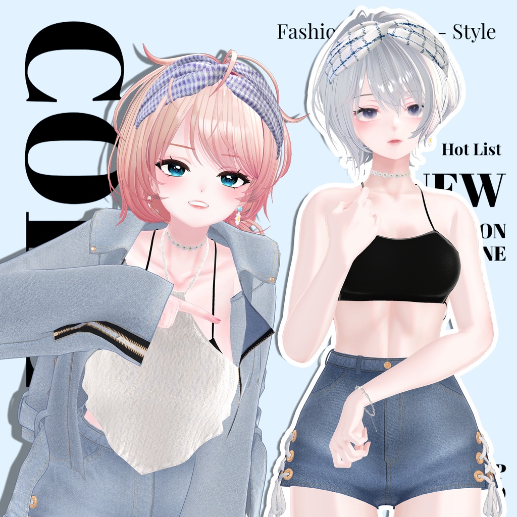 【#CORE】 Denim Jaket Set しなの & 愛莉 dual pack