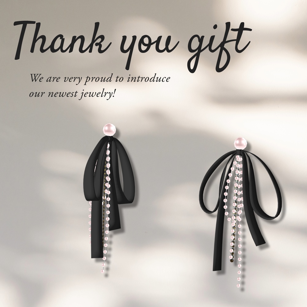 【FREE】 Ribbon pearl earrings