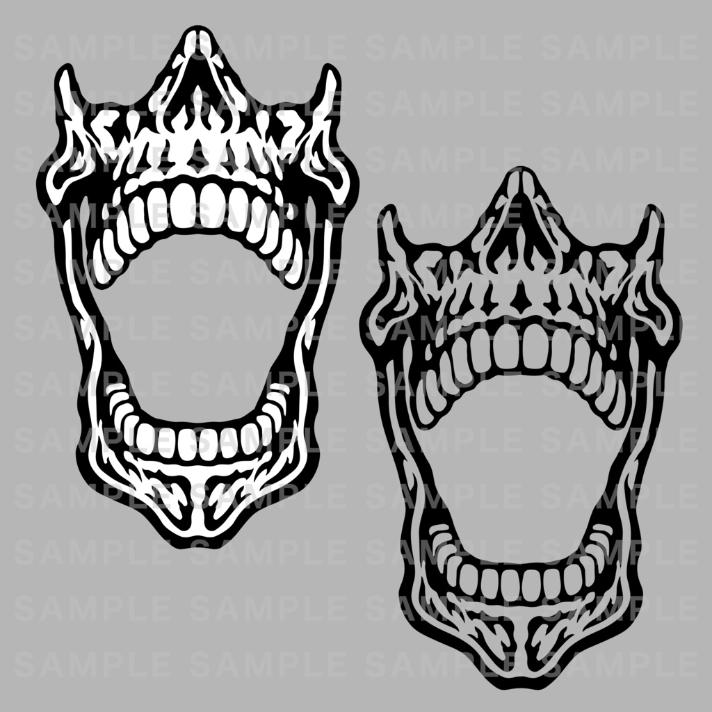 Screaming Skull 刺青 入れ墨 タトゥー デカール 髑髏 骸骨