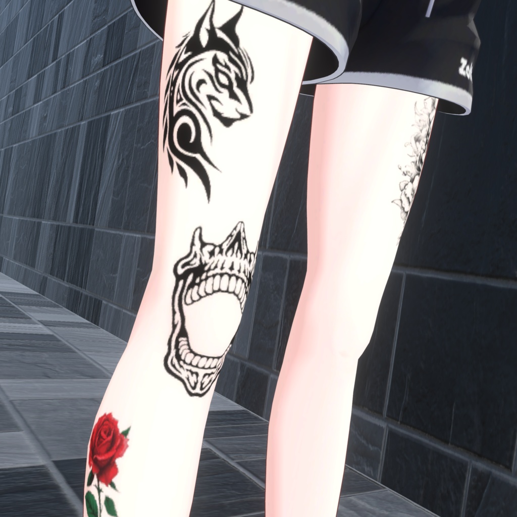 Screaming Skull 刺青 入れ墨 タトゥー デカール 髑髏 骸骨