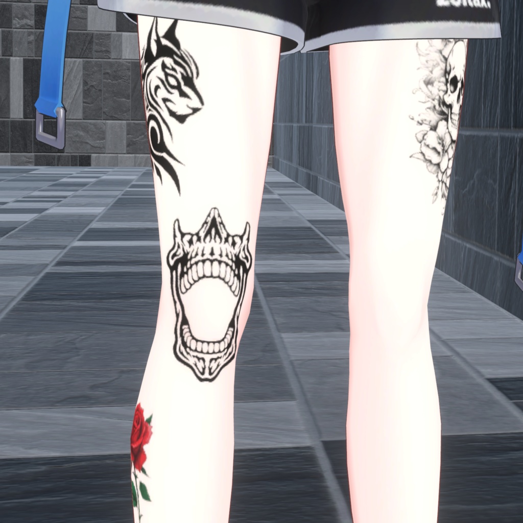 Screaming Skull 刺青 入れ墨 タトゥー デカール 髑髏 骸骨