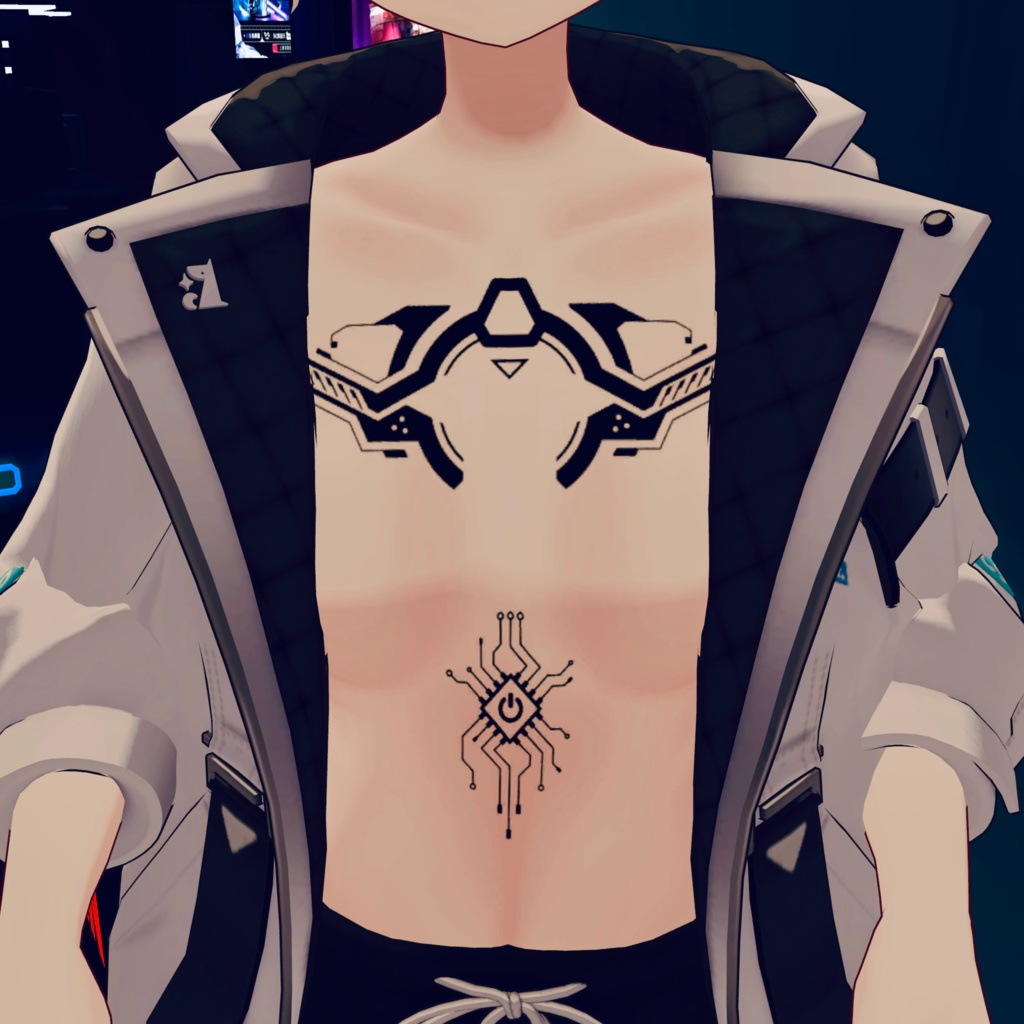 Electronic tattoo set タトゥー デカール 刺青 入れ墨 サイバーパンク