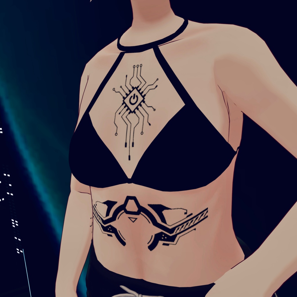 Electronic tattoo set タトゥー デカール 刺青 入れ墨 サイバーパンク