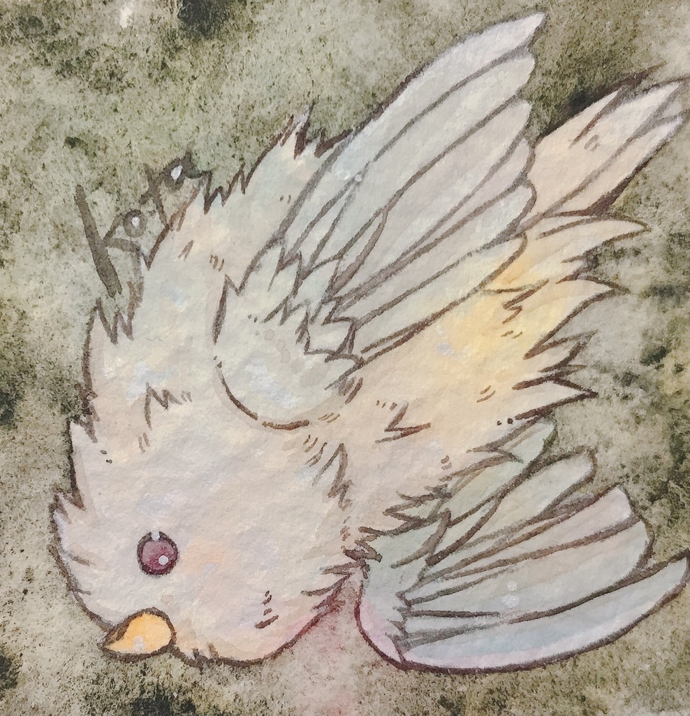 サザナミインコモチーフのミニ原画