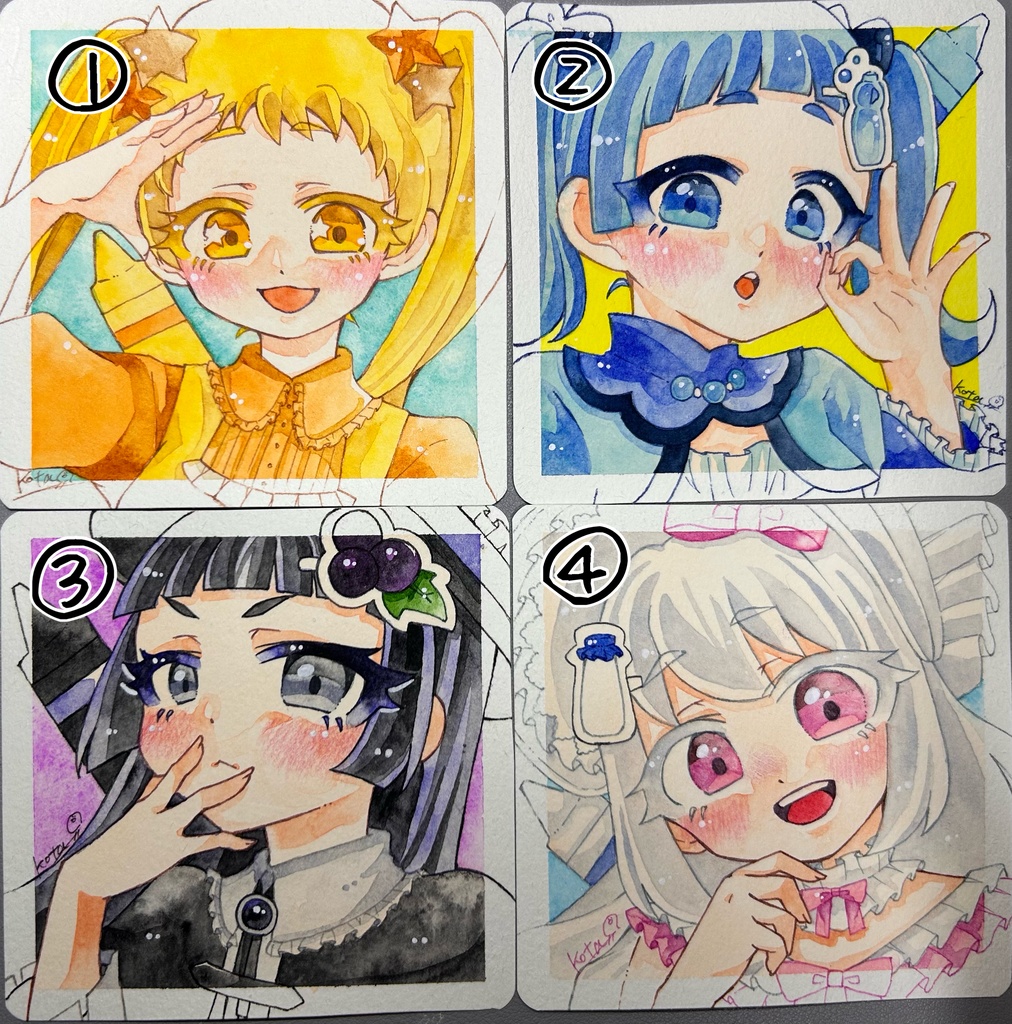 クレヨン擬人化ドローイング原画④