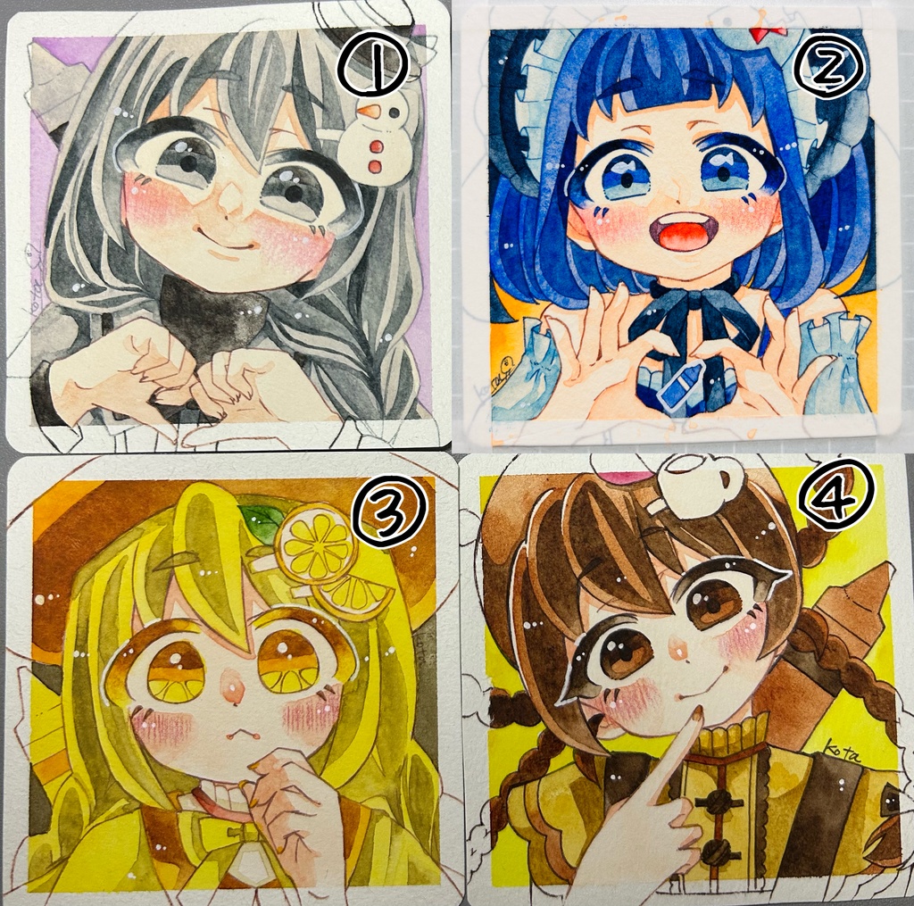 クレヨン擬人化ドローイング原画⑤