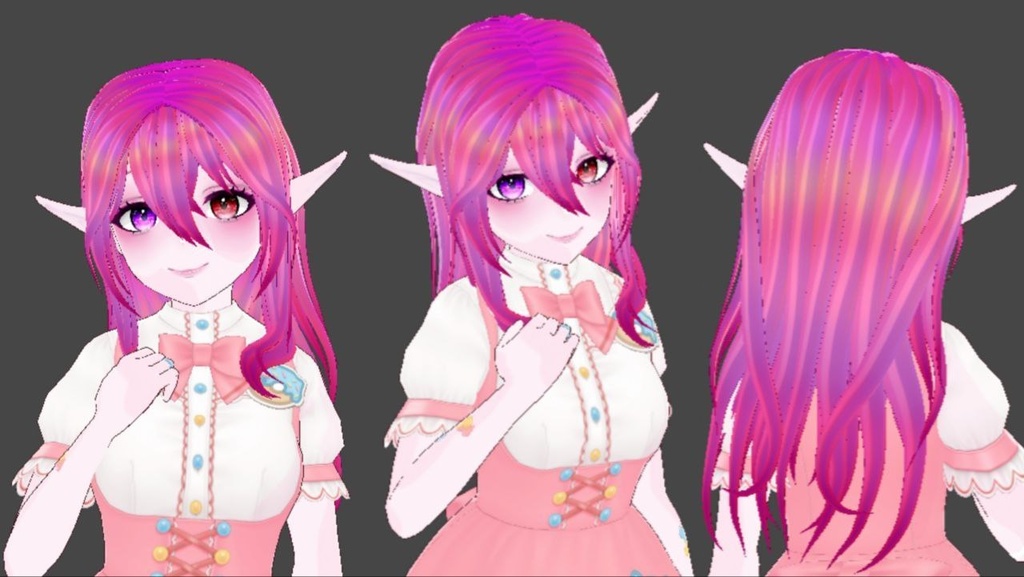 Vroid studio free hairstyle "chaos and water"