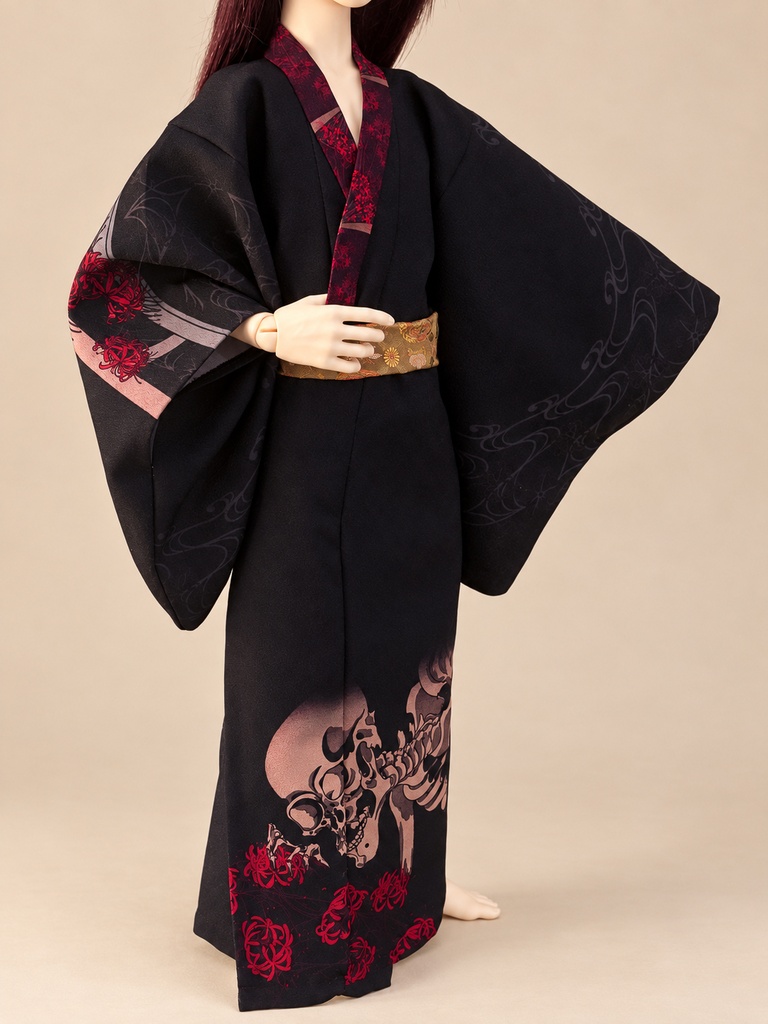 17男の子サイズ 浴衣（がしゃどくろと彼岸花）