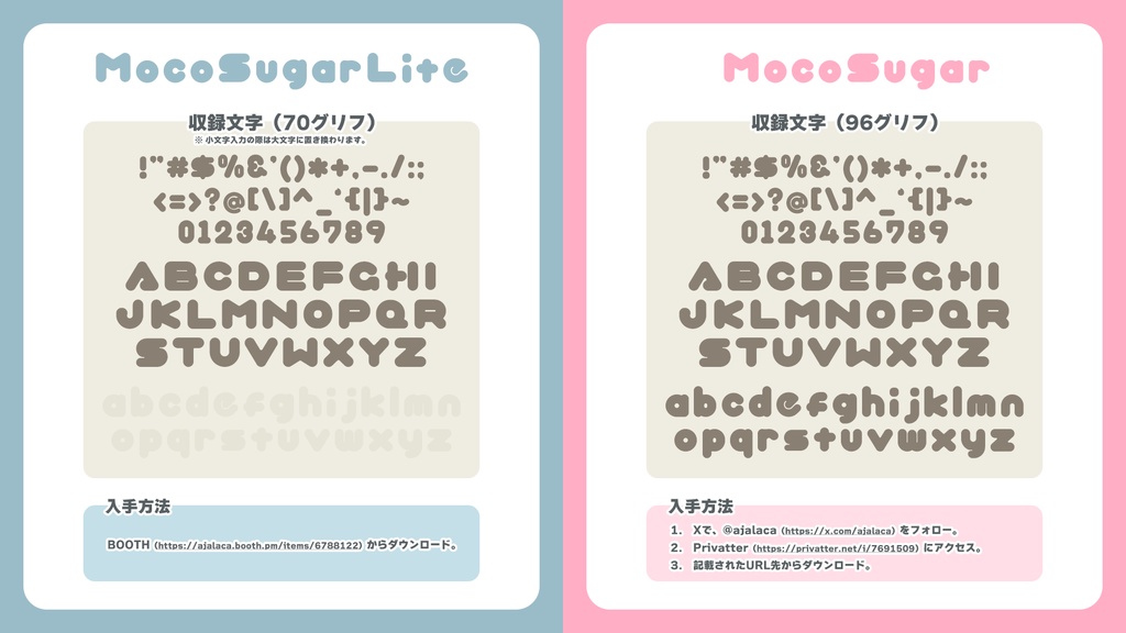【フリーフォント】MocoSugar(Lite版)