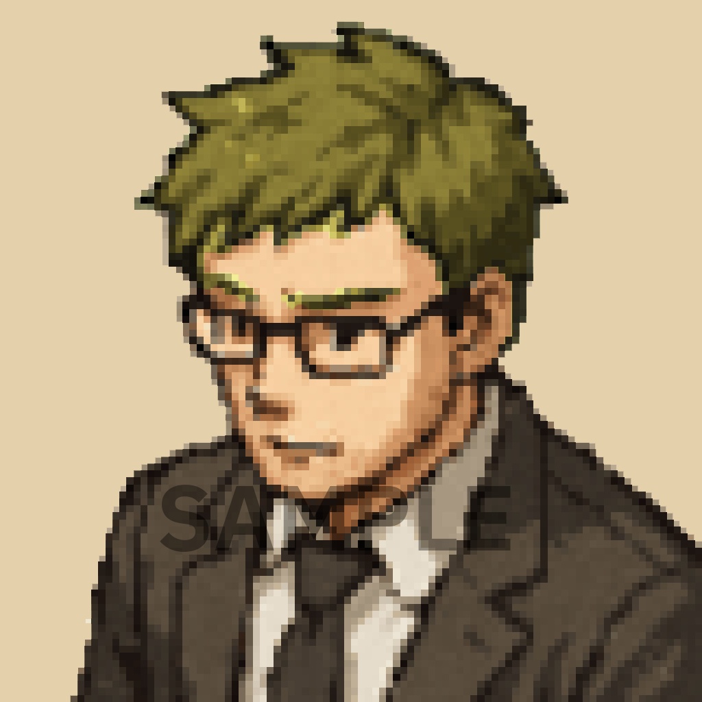 ドット絵アイコン男性｜髪色10パターンセット