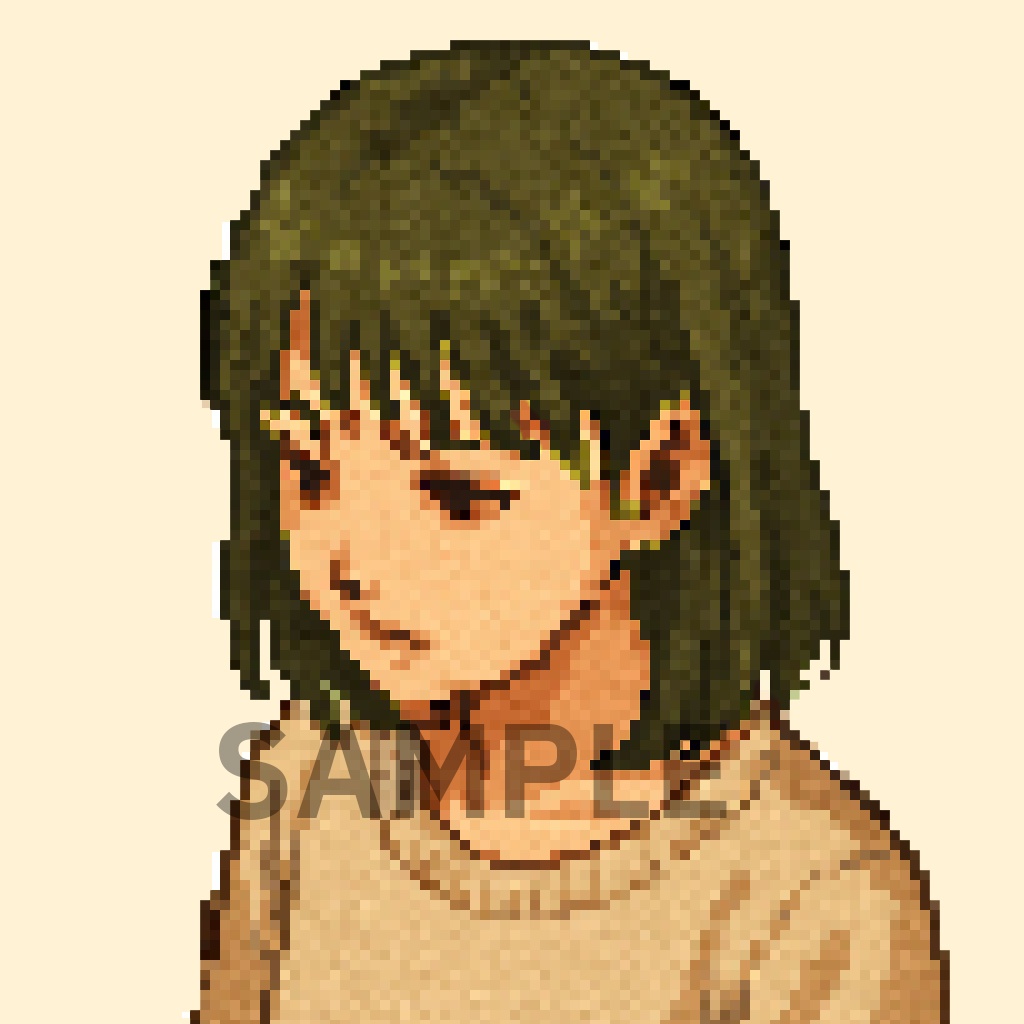ドット絵アイコン女性｜髪色10パターンセット