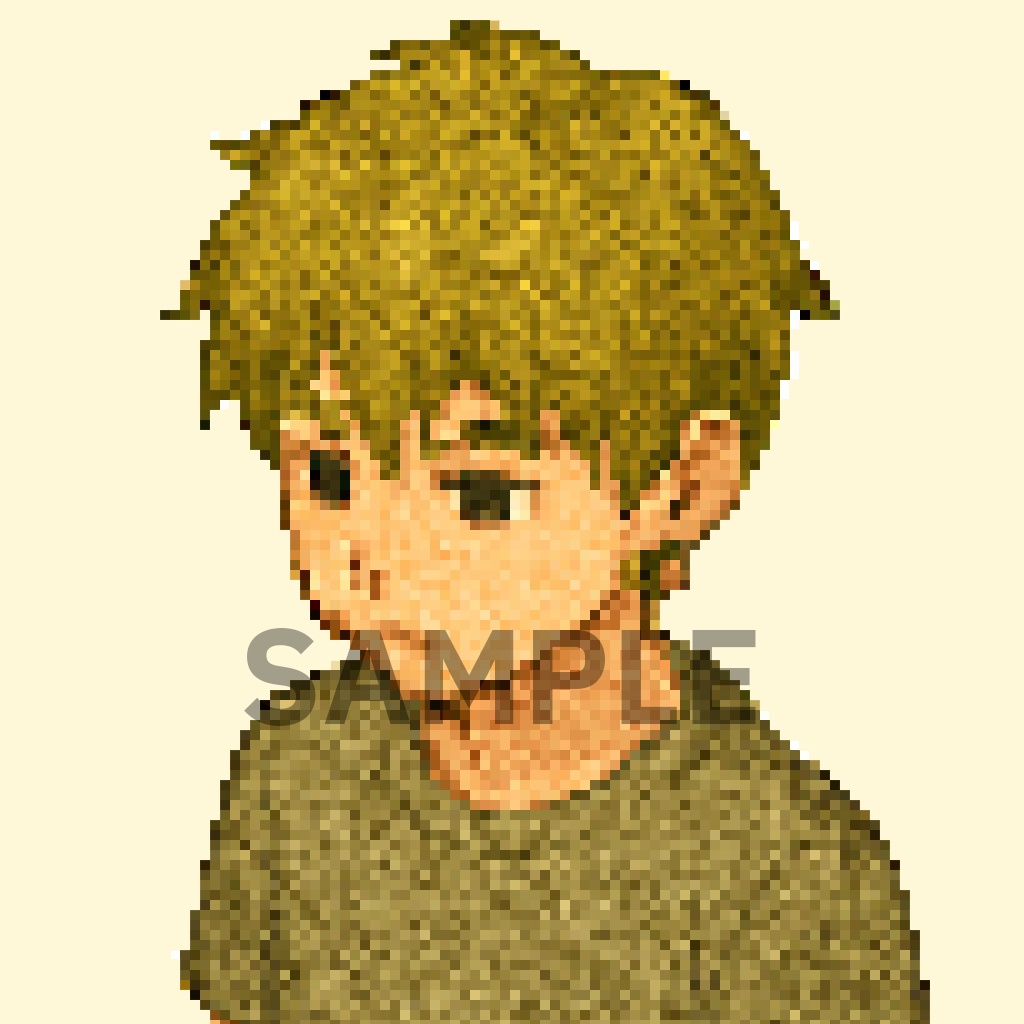 ドット絵アイコン少年｜髪色10パターンセット