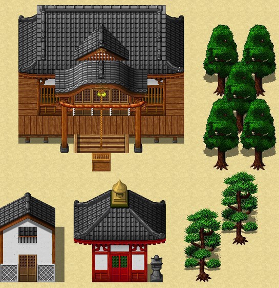 2DRPG風 和風マップチップ