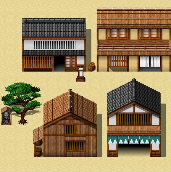 2DRPG風 和風マップチップ