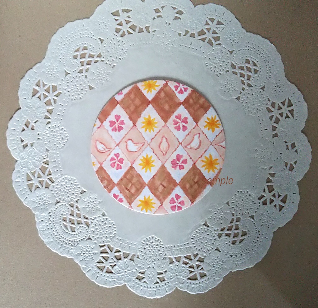 小鳥と花 手書きイラスト 両面【13】