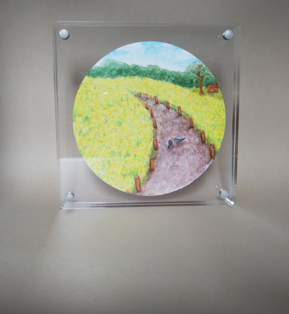 小鳥たちの春 手書きイラスト 両面【16】