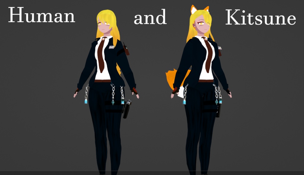 黒姫 – 狐エージェントVTuberモデル