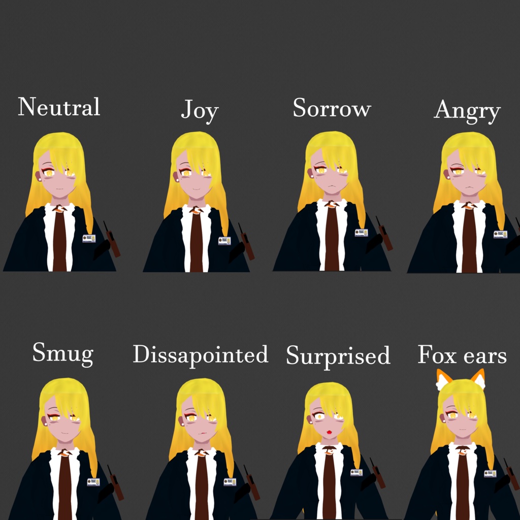 黒姫 – 狐エージェントVTuberモデル