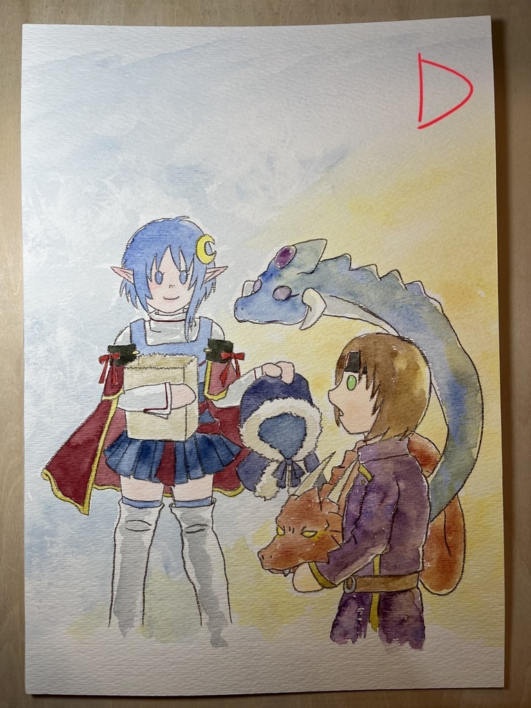 ギョロとウルルンとふゆのまちの原画