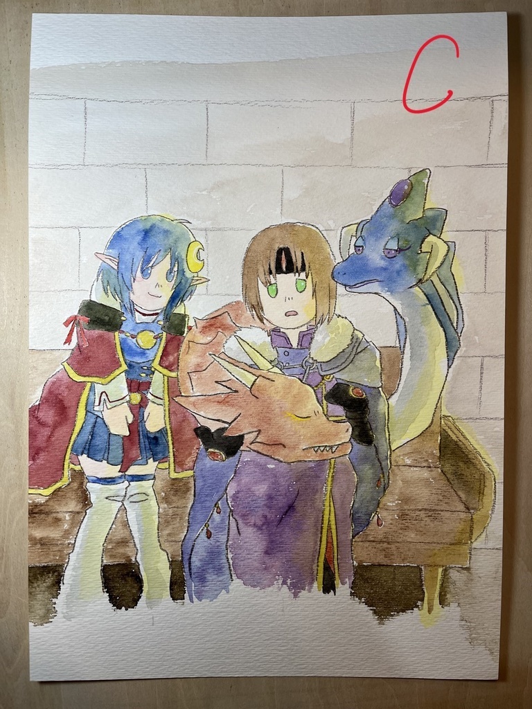 ギョロとウルルンとふゆのまちの原画