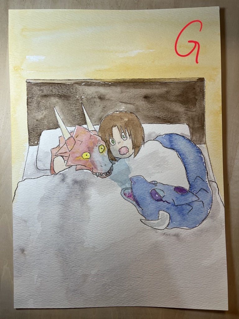 ギョロとウルルンとふゆのまちの原画